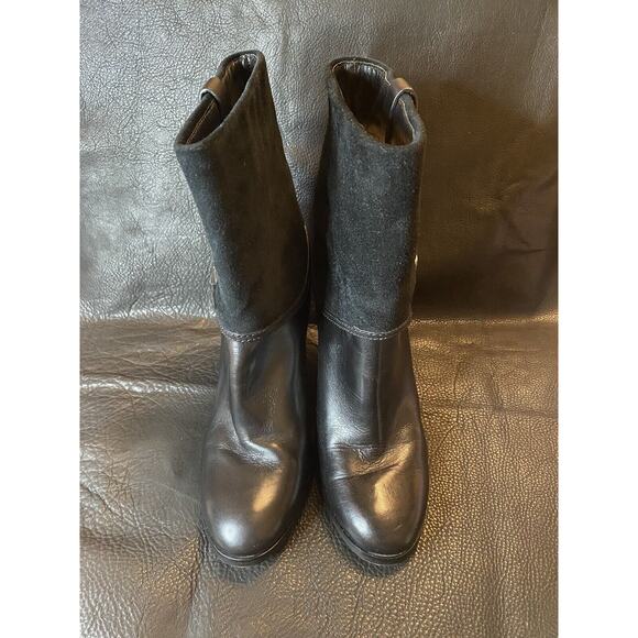 Michael Kors FULTON BOOTIES Suede/ Leather Ankle Boots Women Sz US 8.5-M Buckle - Picture 4 of 16